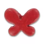 Mariposa de cerámica 16x22 mm Rojo mate x1