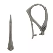 Ganchos Enganche para colgante 18 mm Plata 925 Rodiado negro x2