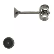 Base pendientes para cabuchones PureCrystal 1088 6 mm de Plata 925 Rodiado Negro x2