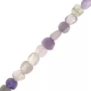 Fluorita - Perles nuggets irréguliers 6 mm imitation Fluorite x38cm Perles nuggets irréguliers 6 mm imitation Fluorite x38cm