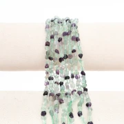 Cuentas irregulares tipo «nugget» de 5 mm, imitación de fluorita, 40 cm