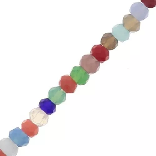 Redondas planas facetadas 2x1.5 mm - Multicolore x32cm