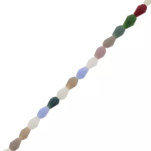 Cuentas de vidrio facetadas 5x3.5 mm - Multicolor x46cm