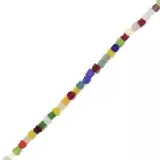 Cuentas de vidrio facetadas en cubos de vidrio de 2 mm - Multicolor x46cm