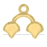 Cymbal - Terminal para tejido de cuentas Ginko Duo 16.5x14 mm Kastro II Dorado oro fino x1|raw }}