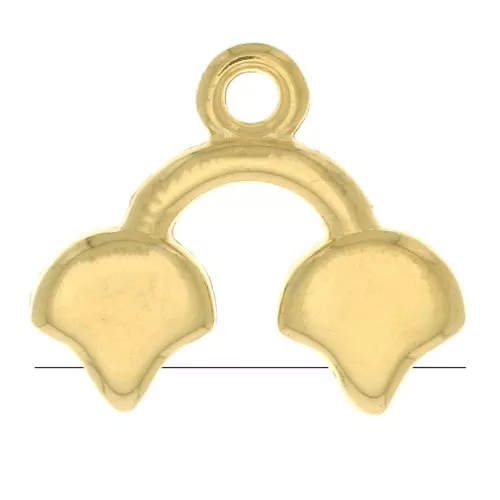 Cymbal - Terminal para tejido de cuentas Ginko Duo 16.5x14 mm Kastro II Dorado oro fino x1