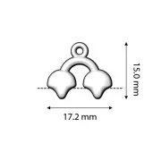Cymbal - Terminal para tejido de cuentas Ginko Duo 16.5x14 mm Kastro II Dorado oro fino x1