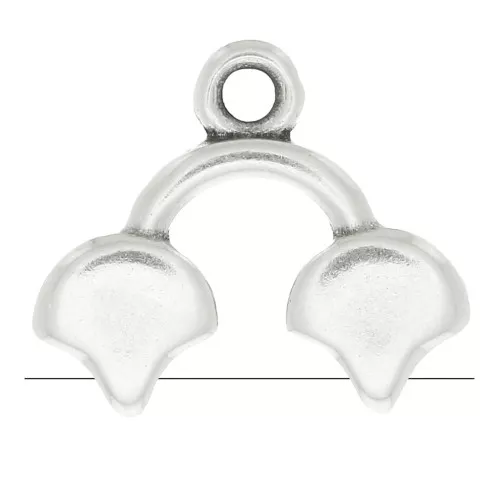 Cymbal - Terminal para tejido de cuentas Ginko Duo 16.5x14 mm Kastro II Arg Vieil