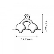 Cymbal - Terminal para tejido de cuentas Ginko Duo 16.5x14 mm Kastro II Arg Vieil