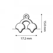 Cymbal - Terminal para tejido de cuentas Ginko Duo 16.5x14 mm Kastro II Arg Vieil