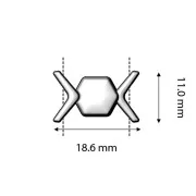 Cymbal Cierre con imán para chevron beads 11x17.5 mm Vorino - Dorado oro fino x1