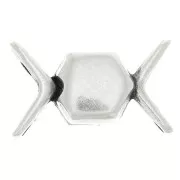 Cymbal Cierre con imán chevron beads 11x17.5 mm Vorino - Plateado envejecido x1