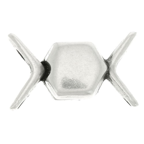 Cymbal Cierre con imán chevron beads 11x17.5 mm Vorino - Plateado envejecido x1