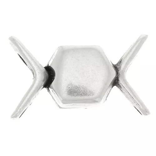 Cymbal Cierre con imán chevron beads 11x17.5 mm Vorino - Plateado envejecido x1
