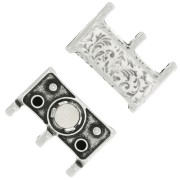 Cymbal Cierre con imán para Miyuki Delica 8/0 19x16 mm Nisida III Plateado envejx1