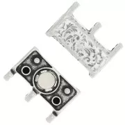 Cymbal Cierre con imán para Miyuki Delica 8/0 19x16 mm Nisida III Plateado envejx1