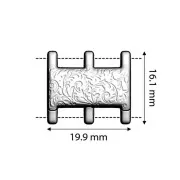 Cymbal Cierre con imán para Miyuki Delica 8/0 19x16 mm Nisida III Plateado envejx1