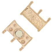 Cymbal Cierre con imán para Miyuki Delica 8/0 19x16 mm Nisida III Dorado rosa x1