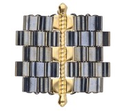 Platillo - Conector para cuentas Tila 34x8 mm Kalogeros III Dorado con oro fino