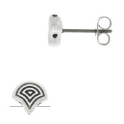 Cymbal - Ganchos pendientes Ginko Duo 7x7.5 mm - Polykarpos Plateado envej x2
