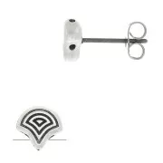 Cymbal - Ganchos pendientes Ginko Duo 7x7.5 mm - Polykarpos Plateado envej x2