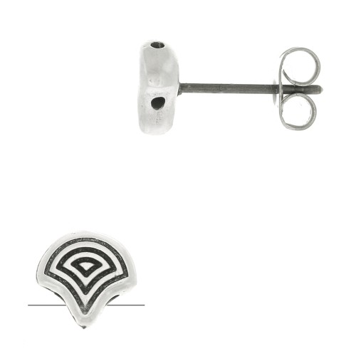 Cymbal - Ganchos pendientes Ginko Duo 7x7.5 mm - Polykarpos Plateado envej x2