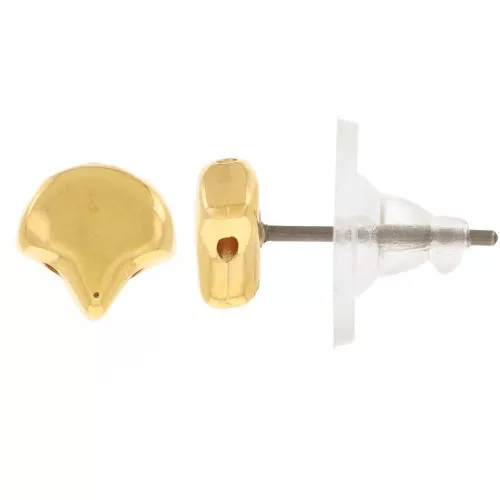 Cymbal - Ganchos pendientes Ginko Duo 7x7.5 mm -Alopronia Dorado oro fino x2