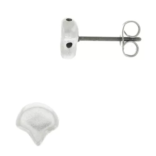Cymbal - Ganchos pendientes Ginko Duo 7x7.5 mm - Alopronia Plateado envej x2