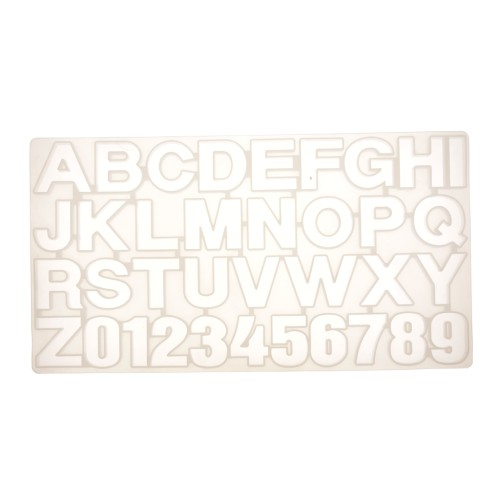 Molde silicono para hacer letras y números de resina 35x19 cm x1