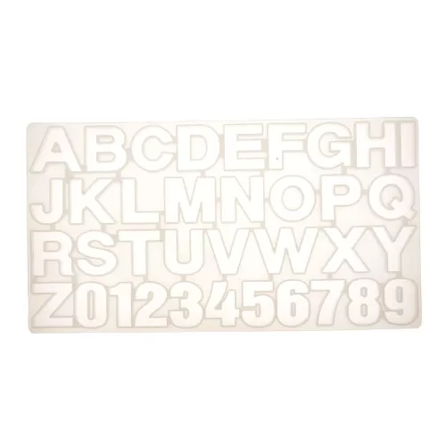 Molde silicono para hacer letras y números de resina 35x19 cm x1