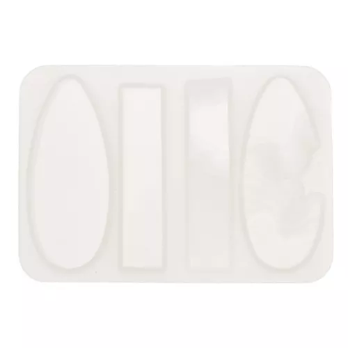Molde silicono para hacer gota y rectángulo plano y relieve de resina x 1