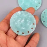 Colgante - candelabro 43 mm - Imitación escama de tortuga - Mint nacarado x1