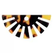 Colgante con forma de medio sol 19x38 mm en acétate - Imitación escama de tortuga - Marron - Noir x1