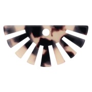 Colgante con forma de medio sol 19x38 mm- Imitación escama de tortuga - Beige - Noir x1|raw }}