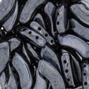 Cuentas de vidrio QuadBow Bead 6x15 mm - Jet Hematite x10|raw }}