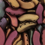 Cuentas de vidrio QuadBow Bead 6x15 mm - Gold Iris Mat x10