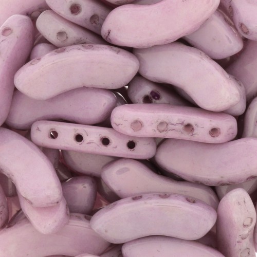 Cuentas de vidrio QuadBow Bead 6x15 mm - Opaque Light Rose Ceramic Look x10