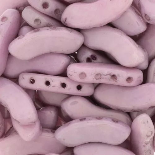 Cuentas de vidrio QuadBow Bead 6x15 mm - Opaque Light Rose Ceramic Look x10