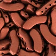 Cuentas de vidrio QuadBow Bead 6x15 mm - Red Copper Mat x10