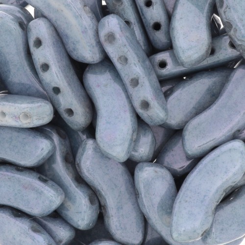 Cuentas de vidrio QuadBow Bead 6x15 mm - Opaque Blue Ceramic Look x10