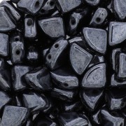 Cuentas de vidrio PieDuo Bead 6x8 mm - Jet Hematite x30|raw }}
