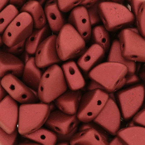 Cuentas de vidrio PieDuo Bead 6x8 mm - Red Metallic Mat x30