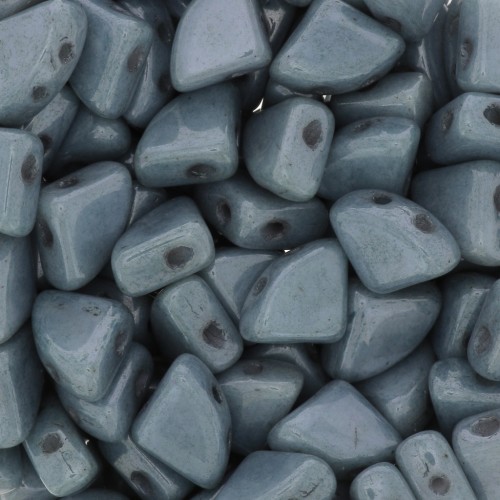 Cuentas de vidrio PieDuo Bead 6x8 mm - Opaque Blue Ceramic Look x30