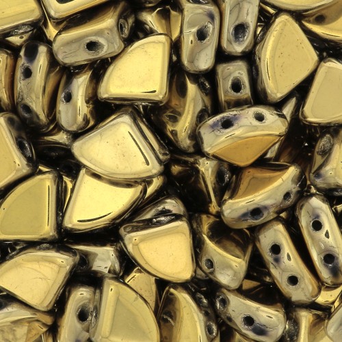 Cuentas de vidrio PieDuo Bead 6x8 mm - Full Dorado x30