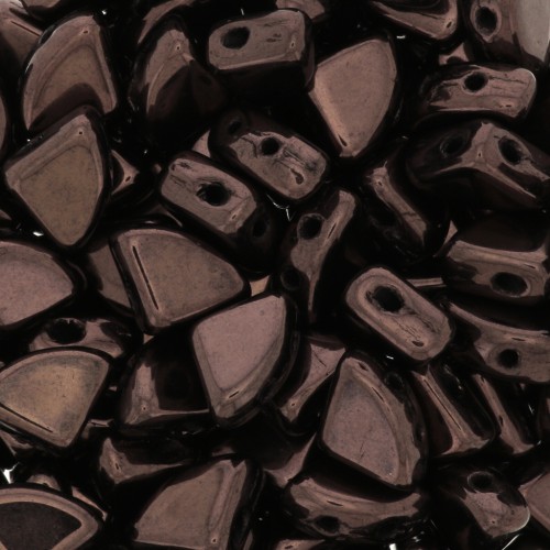 Cuentas de vidrio PieDuo Bead 6x8 mm - Dark Bronze x30