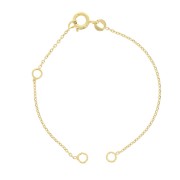Pulsera entrepieza eslabón forçat 13 cm para niño - Chapado de oro 3 micrasx1|raw }}