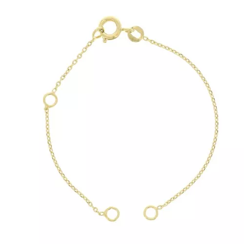 Pulsera entrepieza eslabón forçat 13 cm para niño - Chapado de oro 3 micrasx1