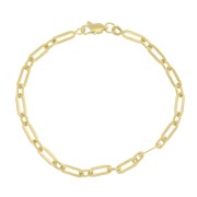 Pulsera eslabón rectangular fantaisía 4.2 mm - Chapado de Oro 3 micras x18cm|raw }}