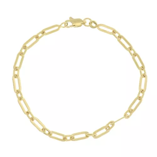 Pulsera eslabón rectangular fantaisía 4.2 mm - Chapado de Oro 3 micras x18cm