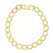 Pulsera eslabón brazalete 7.7 mm - Chapado de Oro 3 micras x18cm